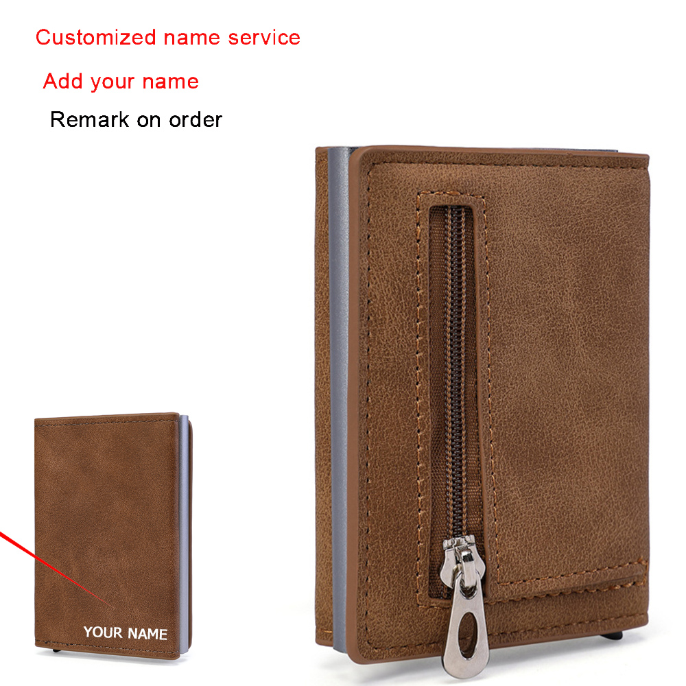 

RFID Top Pu Leather Multifunction Magnet Holder with Note Compartment & Coin Pocket Wallets, 188-carbon black