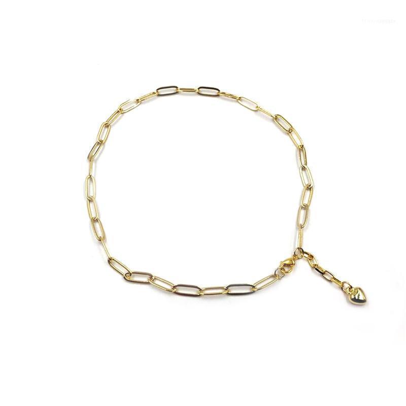 

Chains Fashion Women Necklace Copper Plating Solid Color Gold Paperclip Hip Hop Punk Clavicle Chain Party Jewelry Gift1