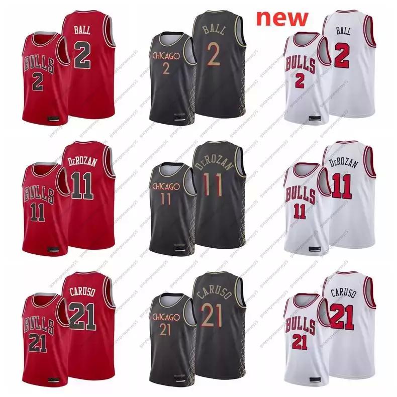 

2021 New Men Basketball jersey DeMar 11 DeRozan 2 Lonzo Ball 21 Alex Caruso 2021 Trade Black Edition City Jerseys, 16