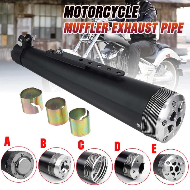 

Motorcycle Exhaust System Muffler Pipe Cafe Racer Tail Tube Retro Tip For Bobber Custom ATV Scooter Dirt Pit Bike