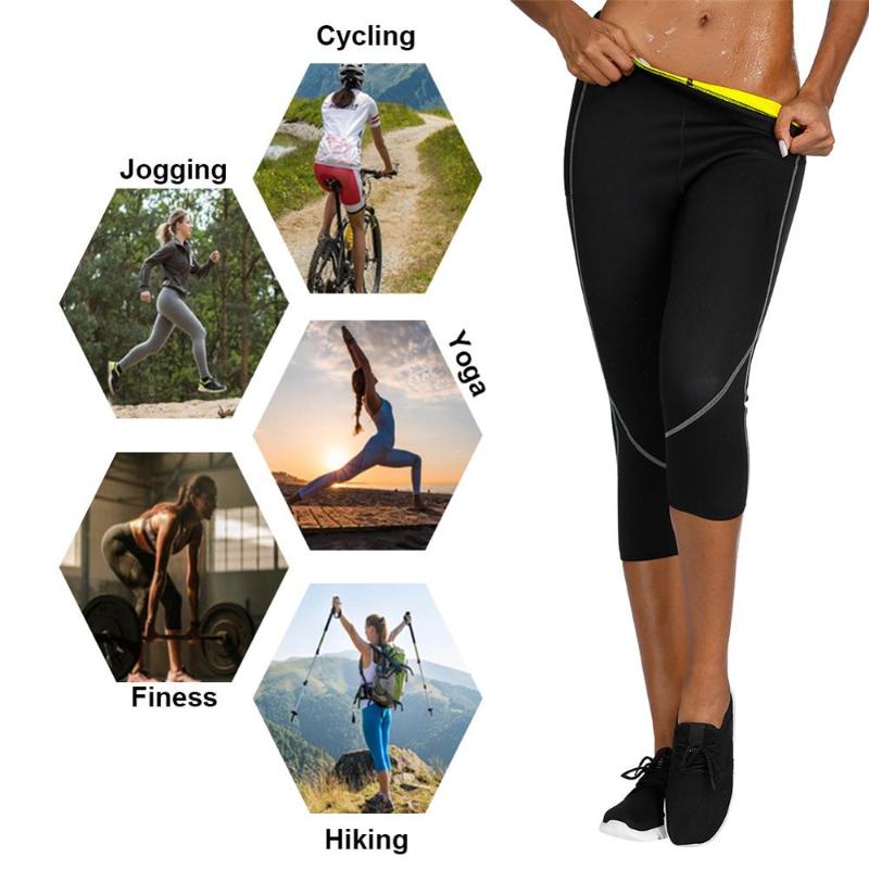 

Women' Shapers Body Shaping Sweaty Pants Elastic Tight Self Heating Neoprene Sports Hip, Black