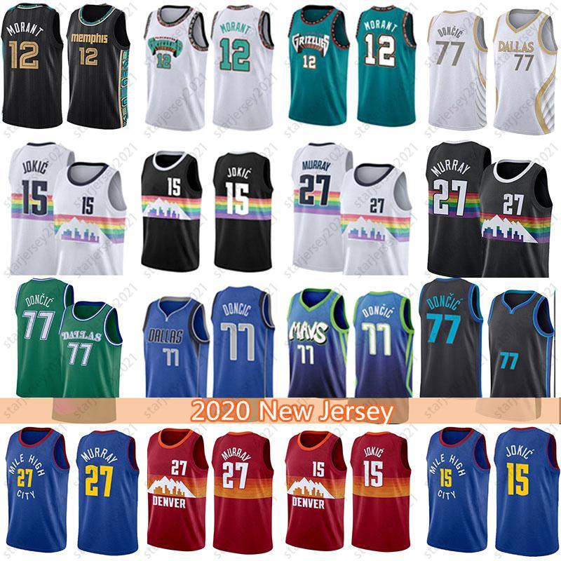 

Ja 12 Luka Morant 77 Doncic Jamal Nikola 15 27 Murray Jokic Basketball Jersey 2021 New MENS JERSEYS