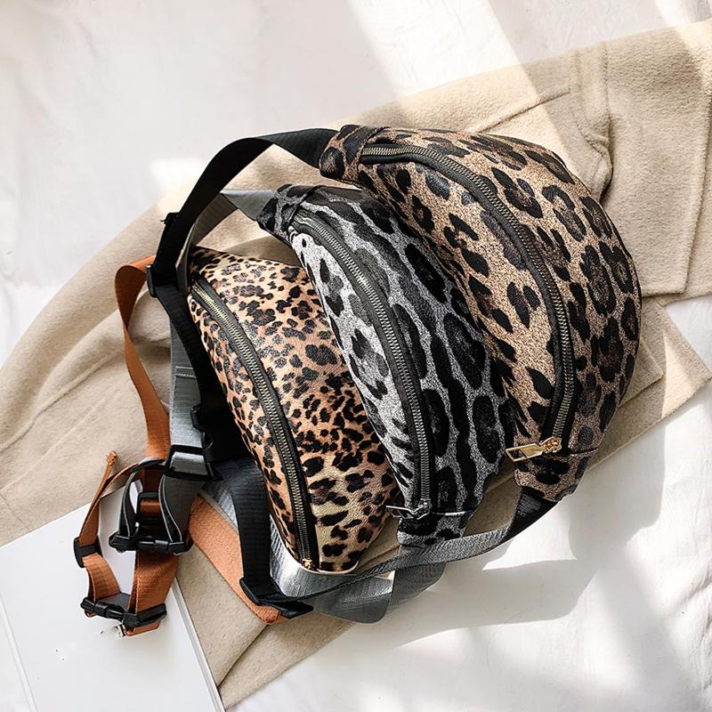 

Leopard Waist Bag Casual Functional Money Phone Pouch Belt Women For Canvas Hip Fanny Pack Banana Bags