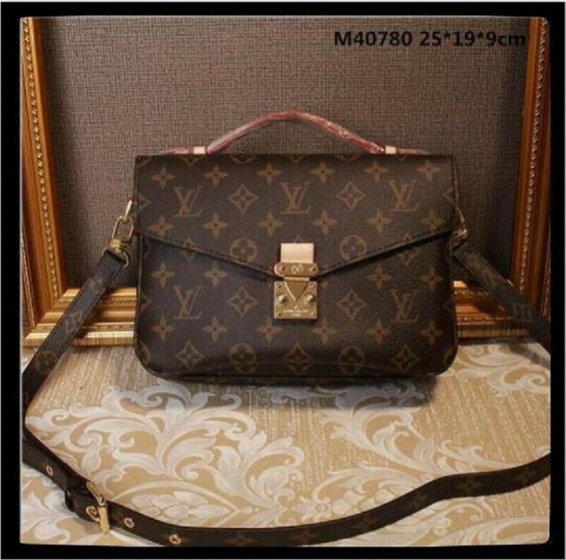 

M44876 LV LOUIS bag VITTON POCHETTE METIS old flower messenger package clutch hanbbag leather shoulder bag clutchs handb, Red;black