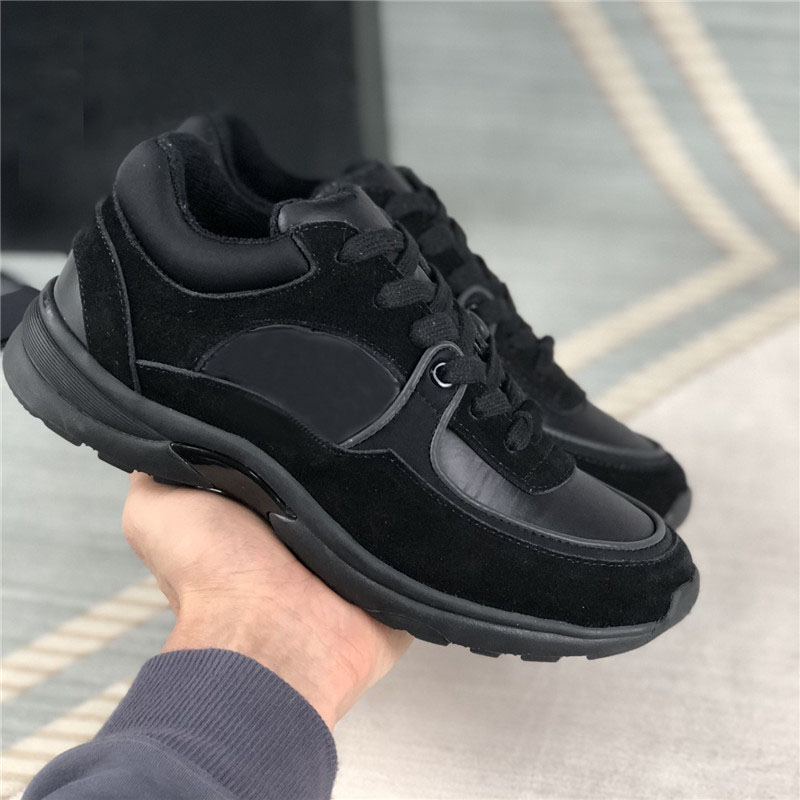 

Luxurys Designers Casual Shoes Men Women Calfskin Sneakers Fashion Increasing Platform Vintage Suede Top Quality Leather Trainers With Box Accessories, Black