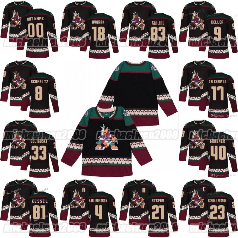 

Arizona Coyotes 2021 Reverse Retro Jersey Oliver Ekman-Larsson Clayton Keller Christian Dvorak Shane Doan Carl Soderberg Phil Kessel Kevin Ginkel, Black;red
