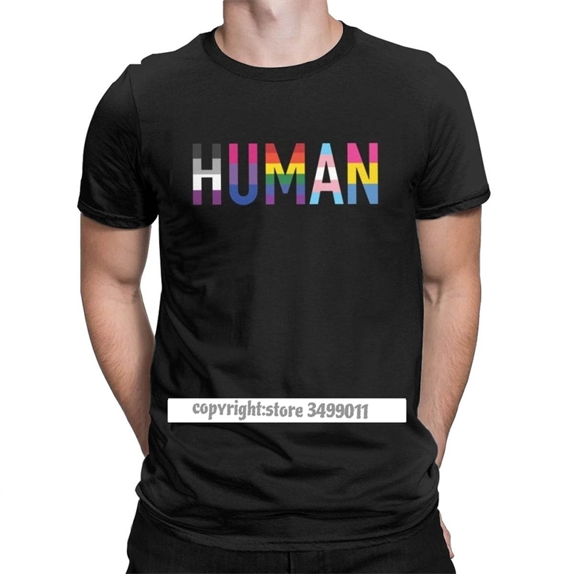 

Classic Men Tshirts Human LGBT Novelty Premium Cotton Tees Fitness Gay Pride Pansexual Asexual Bisexual T Shirts Streetwear 210707, Army green