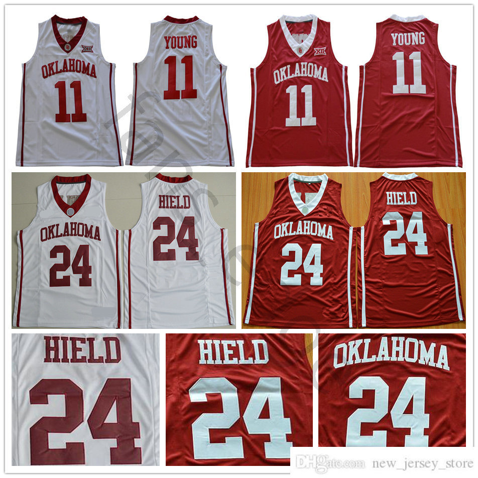 

NCAA Oklahoma Sooners Trae College #11 Young Jersey Home Away Red White Mens Stitched #24 Heild University Buddy Basketball Jerseys, Wine red