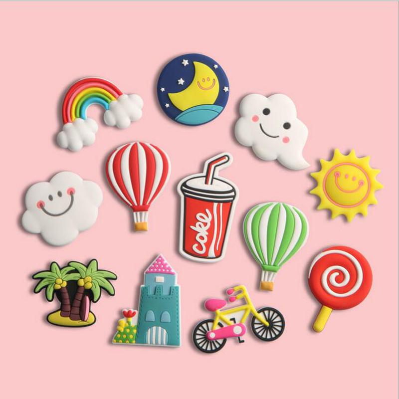 

2021 Fridge Carton Magnets PVC Colorful Magnet Sticker Plastic Refrigeator 3D Cute Sticker Home Furnishing Decorate Multi-style Cartoon Gift