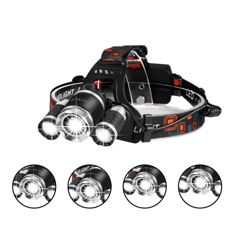 

Car Headlights Outad Zoomable 4 Modes Super Bright Led 3 Head Lamp Headlight With Rechargeable Batteries 7000K Hands-Free Durable