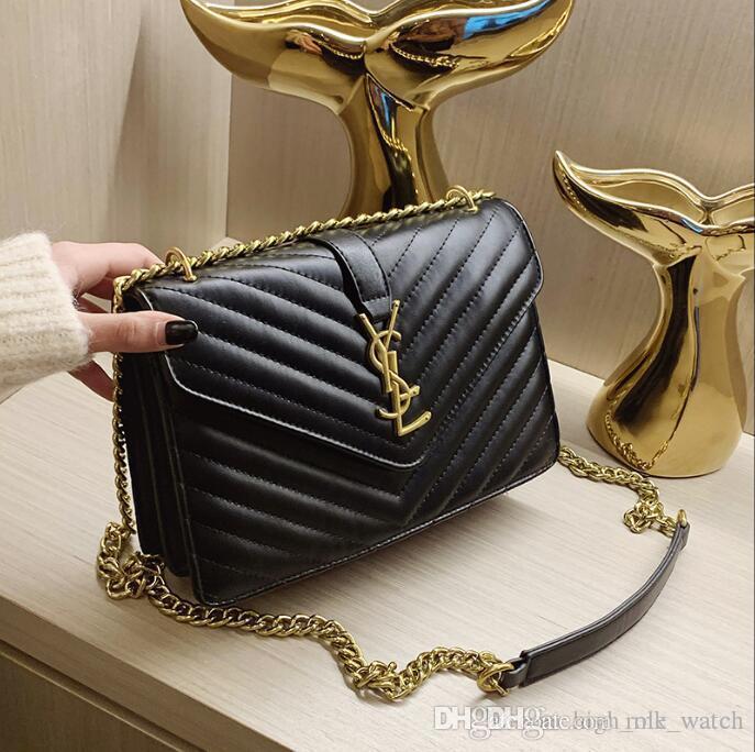 

YSL LV LOUIS&#13Fashion Ladies Chain Bag Cross Body Woman Pure Color Female Women'sGg Handbag Barrettes 258, Golden;silver