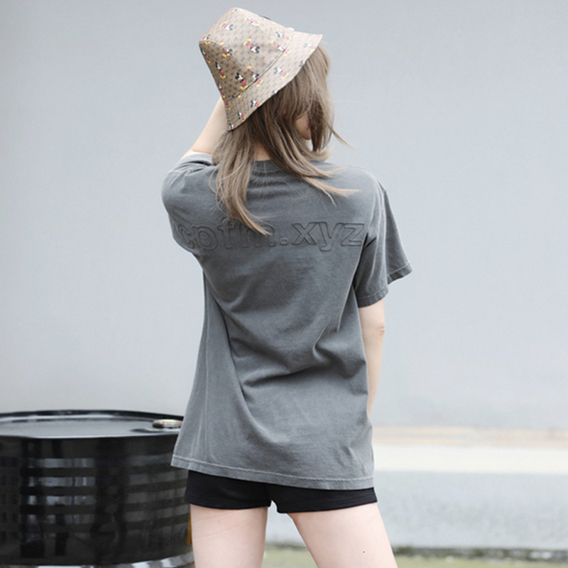 

Wang Meichao cpfm Yibo same double smiley face foam printing wash make old high street couple short sleeve T-shirt, White;black