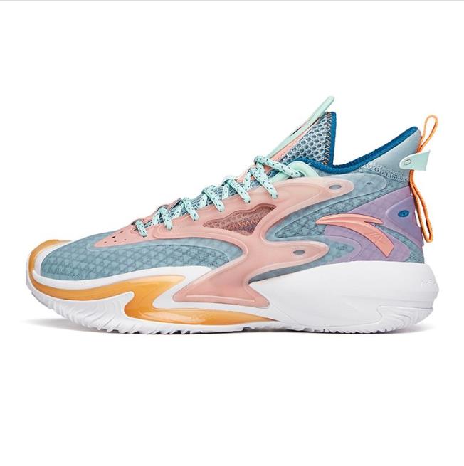 

Anta Shock The Game 5 "Crazy Tide" 3.0 2021 Summer Basketball Shoes - Cyan/Pink/Green 112131601-3, As pic