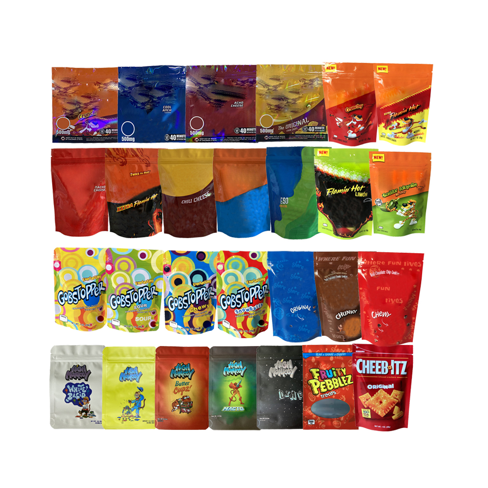 

Customized Chipps Edible Mylar Package Sour Food Crawlers Bag Packaging For original Cheese Gummi Smell Proof Bags Zipper Lock Myla Packages