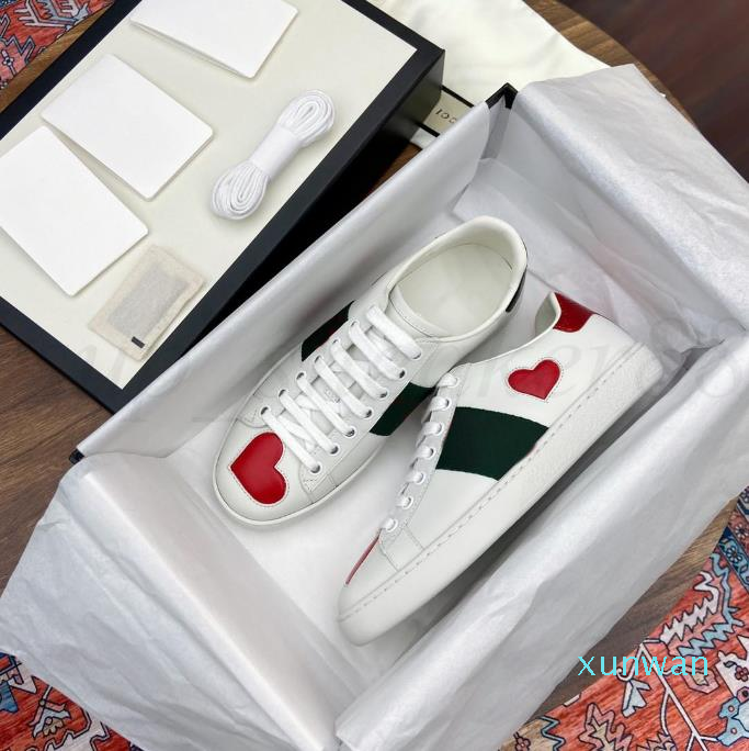 

2021 Men Women Sneaker Casual Shoes Top Quality Snake Chaussures Leather Sneakers Ace Bee Embroidery Stripes Shoe Walking Sports Trainers