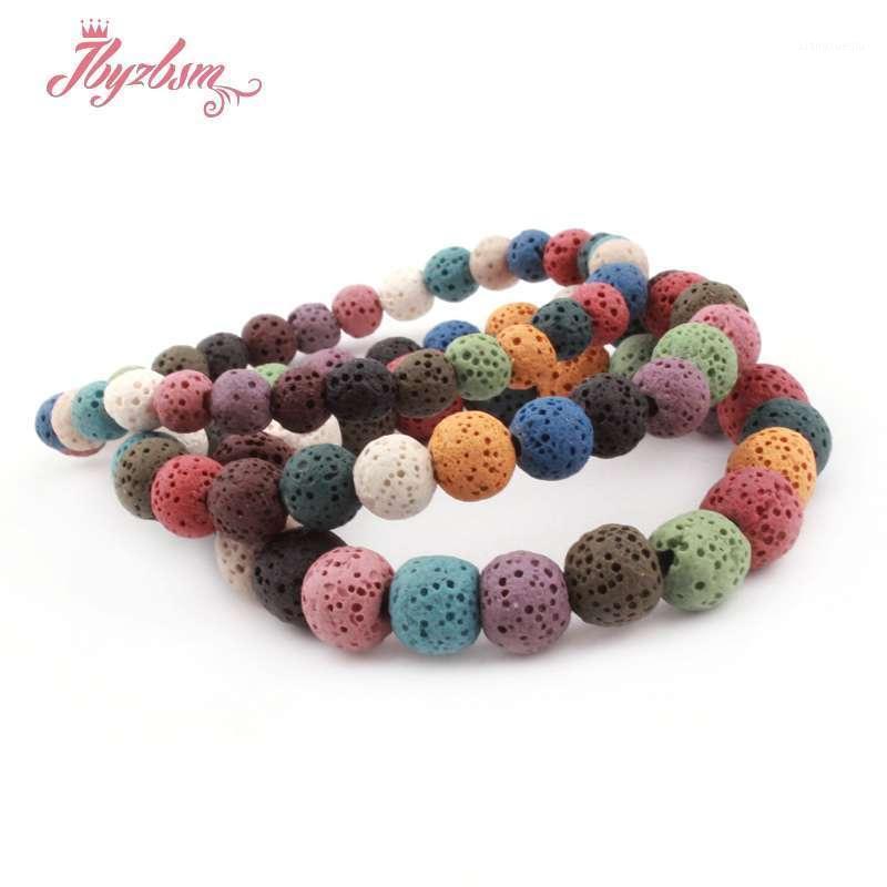 

Multicolor Lava Rock Lavender Bracelet Jewelry Stone Handmade Beaded Elastic 7 "6.8.10mm For Women Men Gift Beaded, Strands, Black