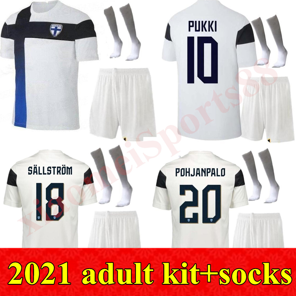 

Adult kit 2022 Finland Soccer Jersey Maillots de JENSEN SOIRI PUKKI home away 2021 men kits football shirt, Home+socks