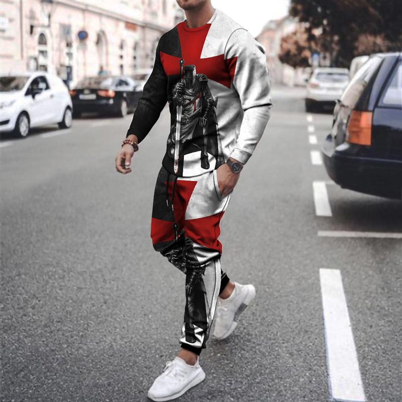 

Men' Tracksuits 2021 Summer Oversized T-shirt Brand Pants Suit Street Sportswear 3D Printing Trend Long-sleeved, Wyt5216