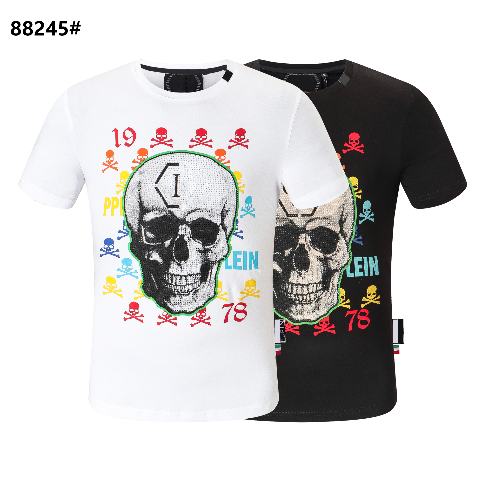 

PHILLIP PLAIN Men SKULL T shirt PP Geometric Pattern Summer Casual Tee Fashion Ins Style Top Streetwear Loose High Quality Sport Hip-hop Mature Trendy T Shirts, More styles 432456323