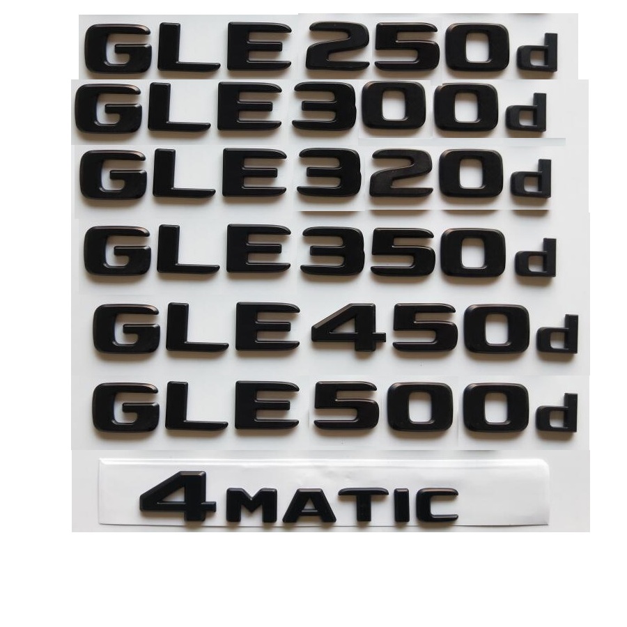 

Matt Black Emblems for Mercedes Benz W166 W167 C292 GLE300d GLE320d GLE350d GLE400d GLE450d GLE500d GLE550d AMG 4MATIC