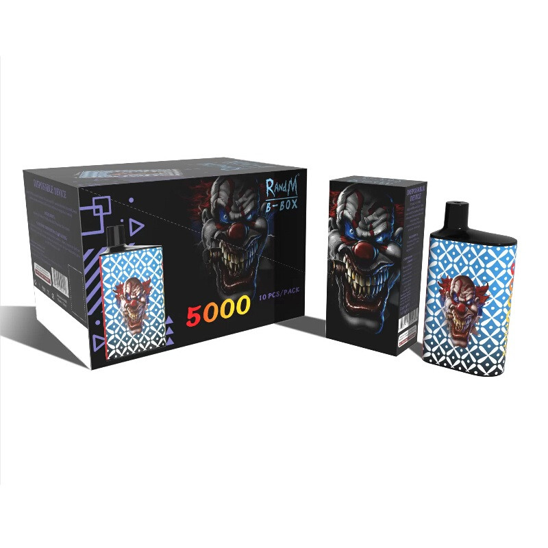 

Authentic RandM B-Box Disposable E Cigarettes Device Pod Kit 5000 Puffs 850mAh Recharge Battery 10ml Prefilled Cartridges Mesh Coil Vape Pen