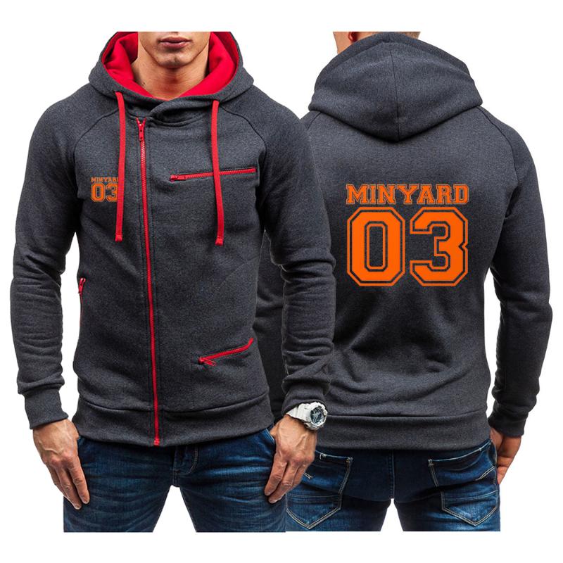 

Men's Hoodies & Sweatshirts Minyard 03 2021 Spring And Autumn Fashion Printing Casual Solid Sports Zipper Up Long Sleeve Tops, Black