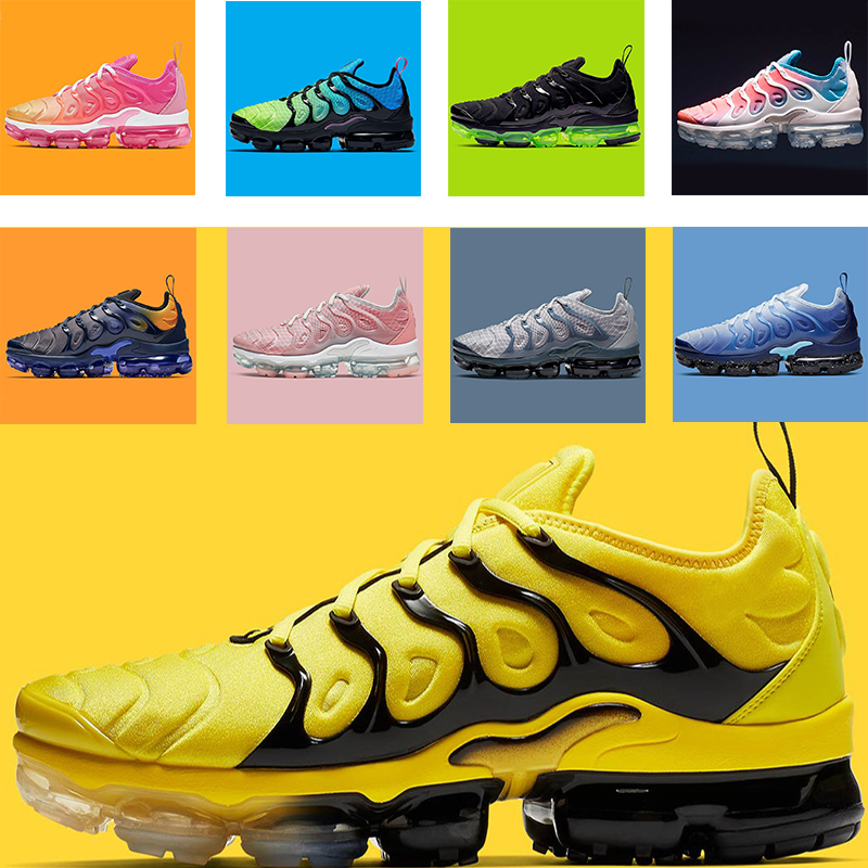 

2021 high quality tn plus running shoes mens black White Volt Glow Hyper blue pink Oreo women Breathable sneaker trainer outdoor sport fashion with box, 1 39-47 pure platinum