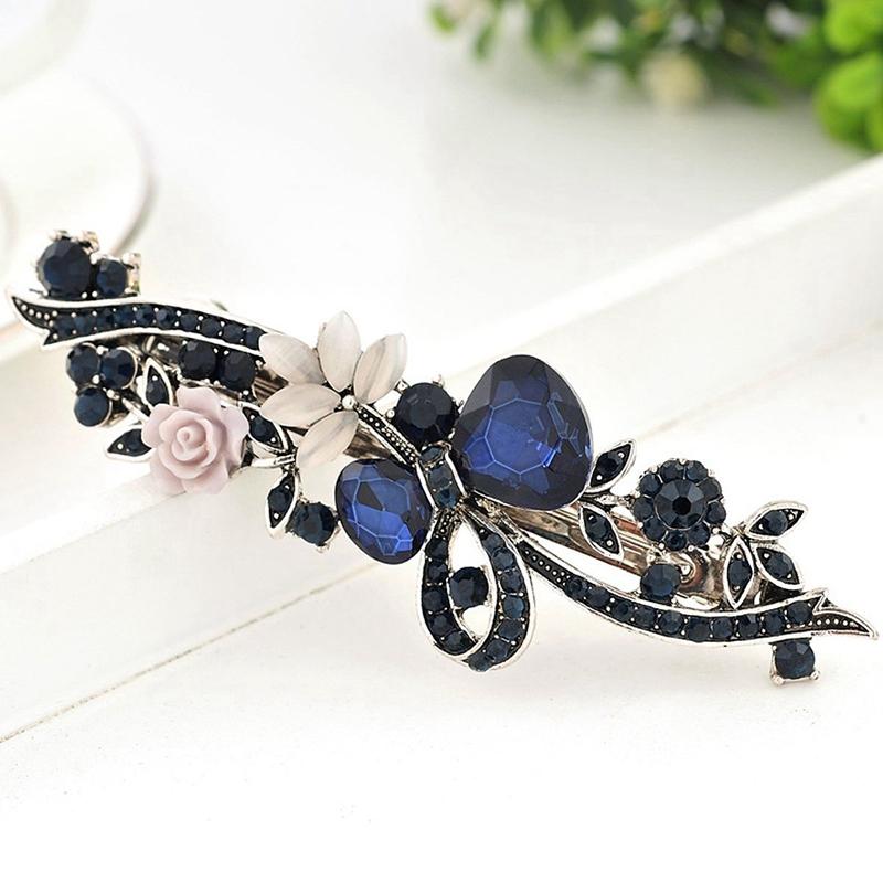

Hair Clips & Barrettes 3 PCS Crystal Rhinestones French Clip Flower Design Barrette Bridal Wedding Jewelry Access