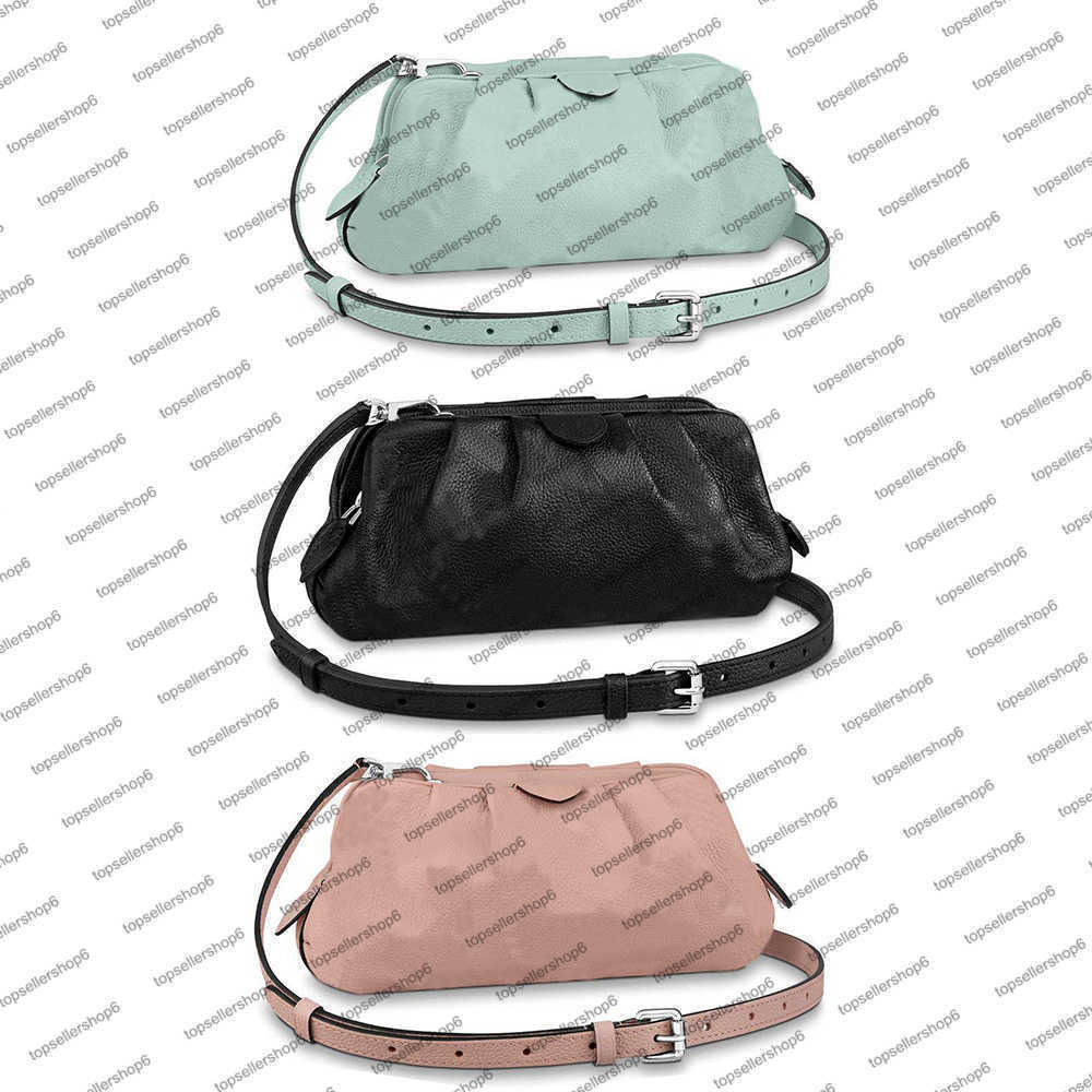 

M80093 SCALA MINI POUCH Designer evening bag delicate perforation calf leather HANDBAG women lady fold pleat shoulderbag clutch Crossbody, 1 m80093 black letter flower perforation