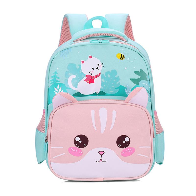 

School Bags Cartoon Backpack For Boys Girls Cute Cat Tiger Children Lovely Nylon Schoolbag Kindergarten Bag 3-7 Year Kids Gift, Blue tiger