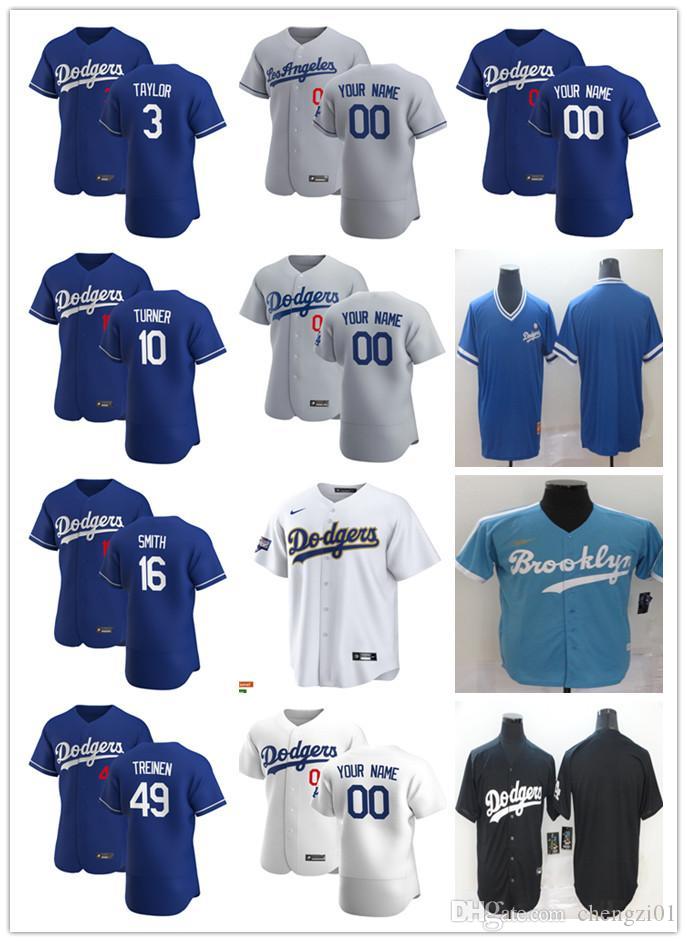 

Men Women Youth Los Angeles Dodgers 16 Will Smith 3 Chris Taylor 49 Blake Treinen 10 Justin Turner Custom Baseball Jersey 20, Blue;black