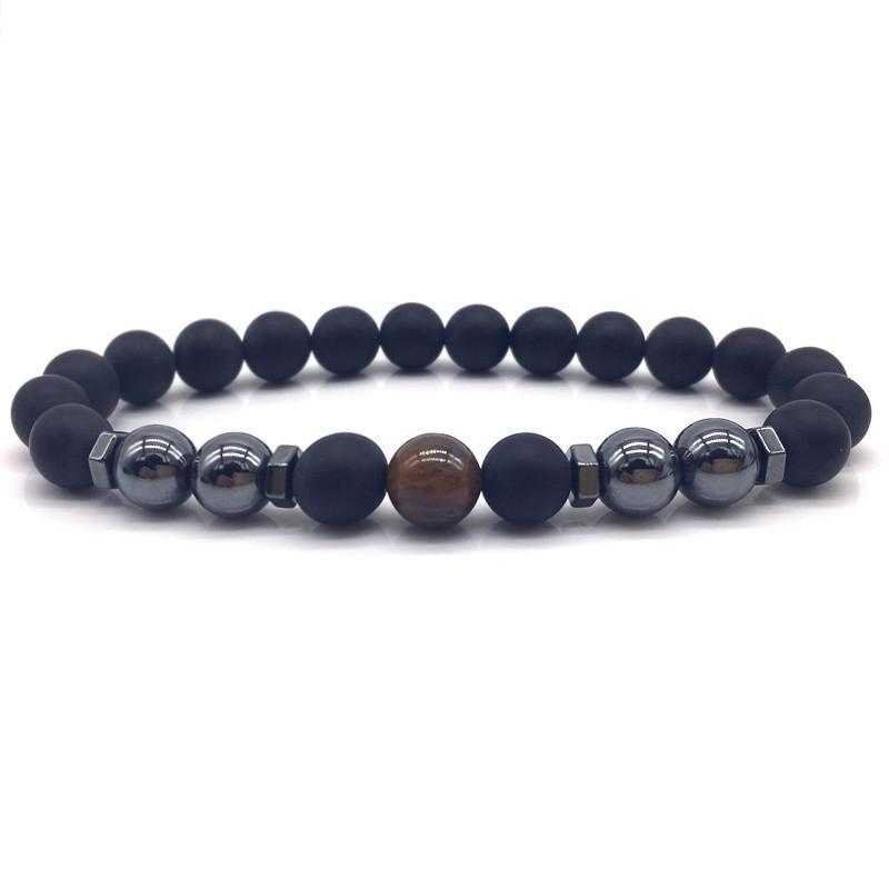 

Beaded, Strands Trendy Round Men Bracelet Classic Handmade 8mm Tiger Eye Stone Matte Bead For Jewelry Gift
