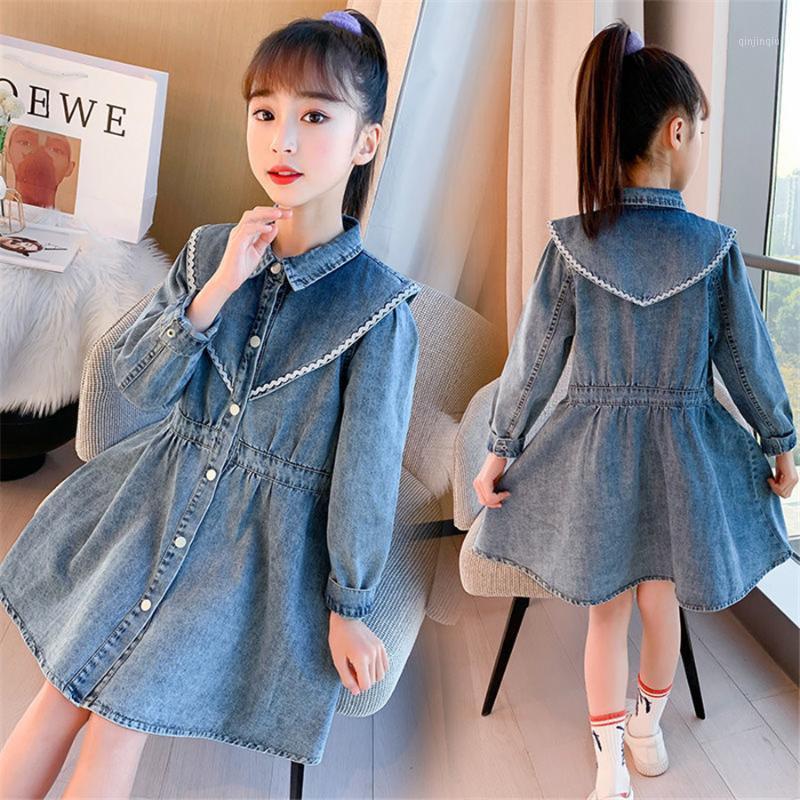 

Coat Fashion Baby Girls Windbreakers Spring England Style Long Sleeve Jean Kids Outerwears Casual Coats Vestidos, Blue;gray