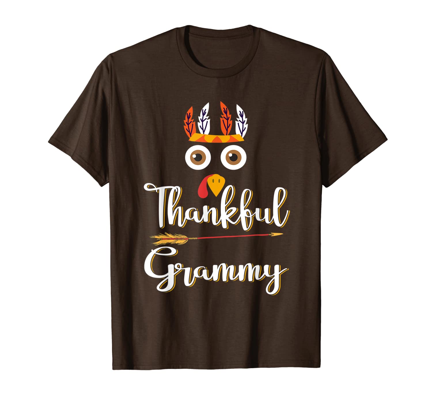

thankful grammy feather amp; arrow thanksgiving turkey t-shirt, White;black