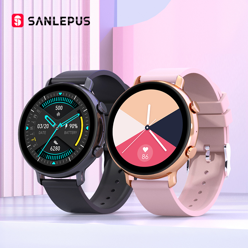 

SANLEPUS 2021 Smart Watch Dial Calls Men Women Waterproof Smartwatch ECG PPG Fitness Bracelet Band For Android Apple Xiaomig, Black