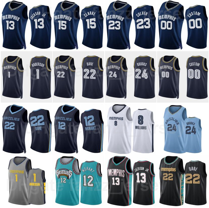

Printed Basketball 75th Anniversary Jaren Jackson Jr Jersey 13 DeAnthony Melton 0 Kyle Anderson 1 Ja Morant 12 Desmond Bane 22 Brandon Clarke 15 Black Green White, 75th blue