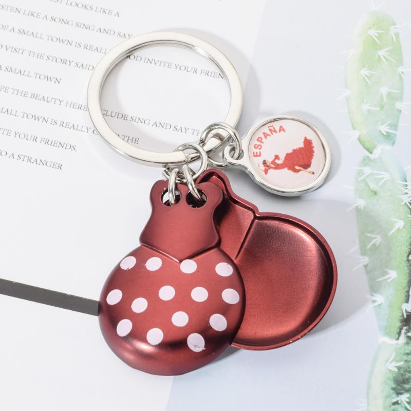 

Keychains Vicney Castanets Keychain For Girl Cute Clackers Key Chain Gift Women Bag Charm Palillos Keyring Friends