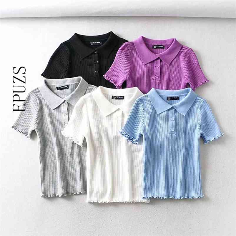 

Summer Sexy crop top women short sleeve white t shirt solid cropped  mujer streetwear clothes ladies tee femme 210521, Purple