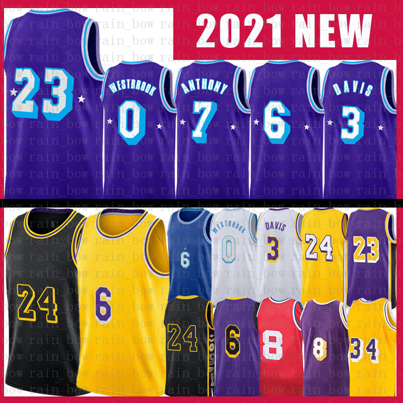 

2022 Russell 0 Westbrook Carmelo 7 Anthony Basketball Jerseys 23 6 Mens Shirts 3 Davis 32 34 75th anniversary City Vintage Jersey, Mens jersey(huren)