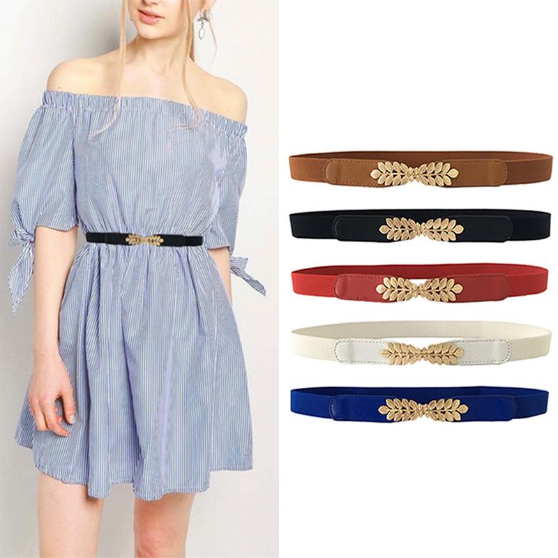 

Belts Arrival Thin Shiny Skinny Leather Women Matching Dress Belt Ladies Slim Fashion Leaves Waist Access, Black;brown