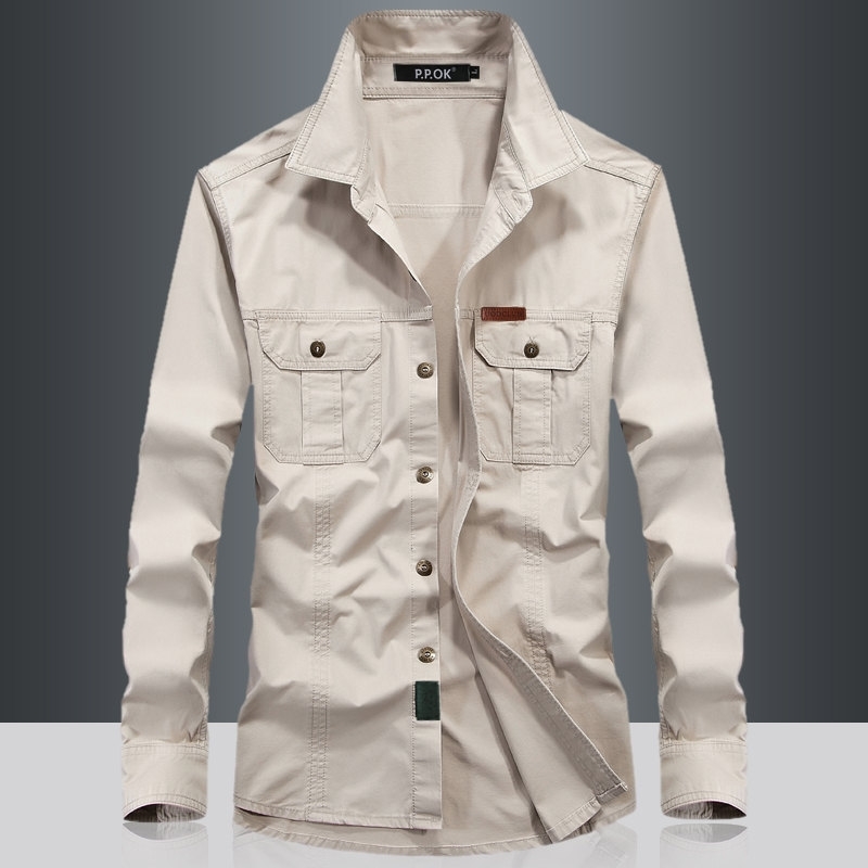 Men&#039;s spring and autumn long sleeve large new casual men&#039;s work shirt b1388-image-707045890