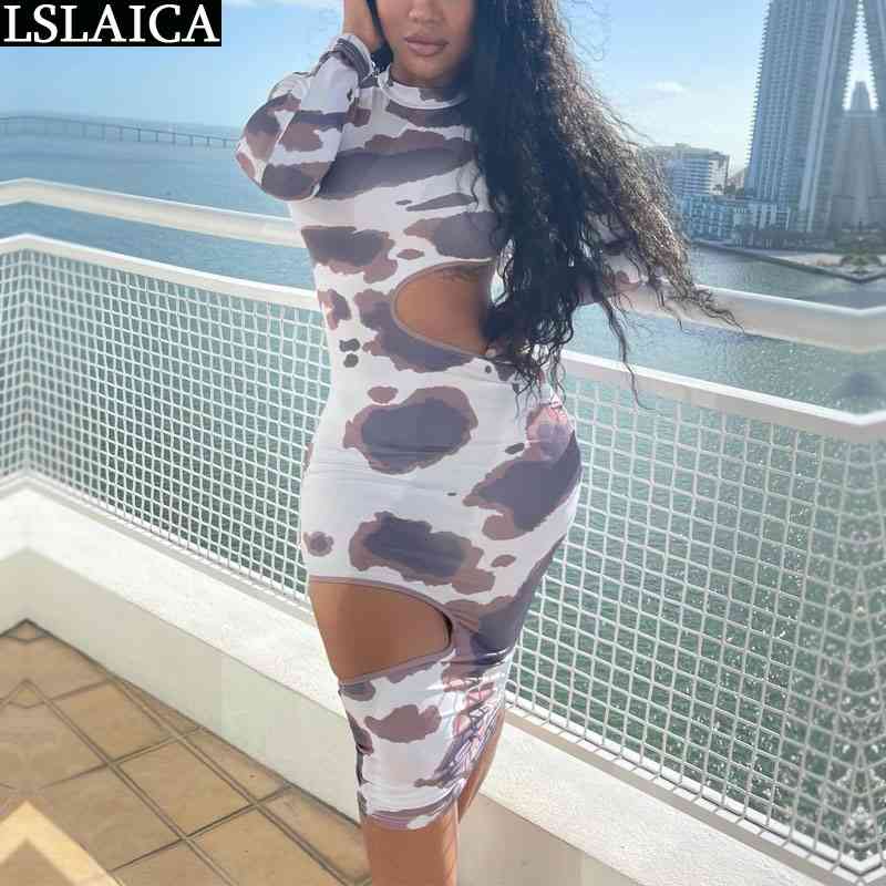 

Wholesale Dresses for Women High Waist Print Slim Elegant Maxi Party Club Night Knit Casual Sping Autumn 210520, White