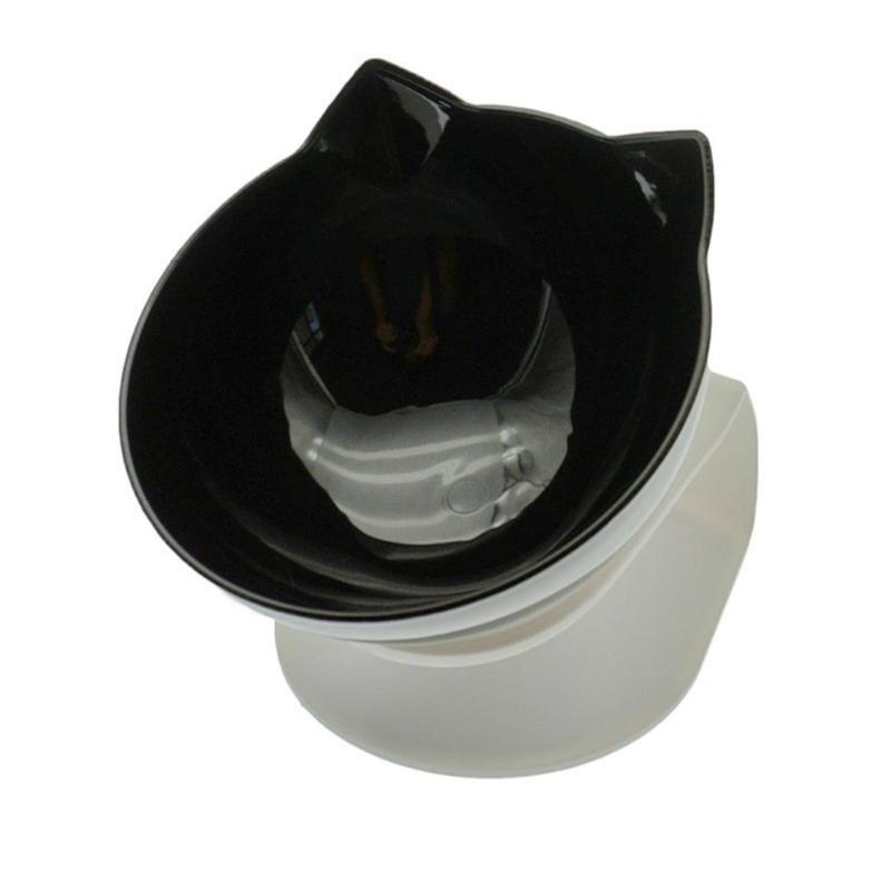 

Cat Bowls & Feeders Non-Slip Double Pet Bowl Heighten Food Container Drinking With Stand Basin Plastic Feeding