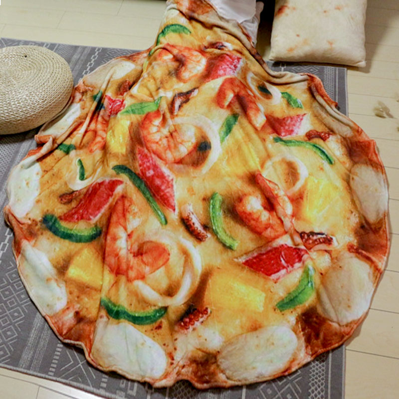 Burrito Blanket Tortilla Pancake Blanket Flannel Air Conditioning Sofa Blanket(The logistics price Pls Contact us)-image-752021345