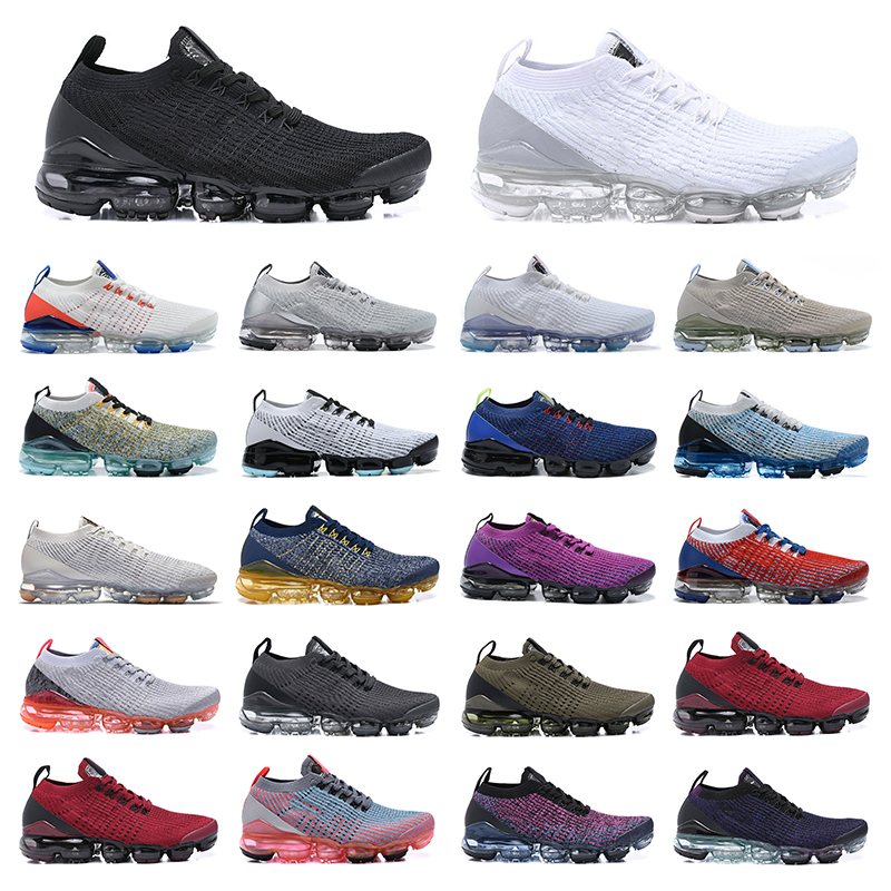 

men women running shoes fly knit 3.0 cushion black white pink green blue red Oreo unc mens trainer sport sneakers size 36-45, # 25