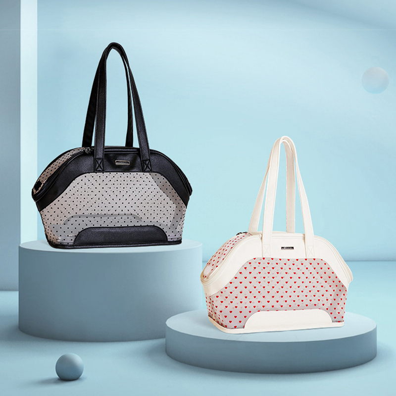 

Pet Handbag Dog Bag Portabe Breathabe PU And Mesh Fabric Outdoor Trave Cat Carrier Bags Puppy Kitten Singe Shouder Bags