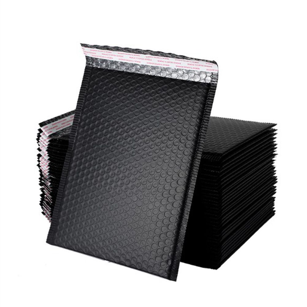 

50pcs Black Mail Bags 20*25+4cm Bubble Envelop Self Seal White Foil Bubbles Mailer For Gift Packaging Lined Poly Mailers Wedding Bag Mailing Envelopes