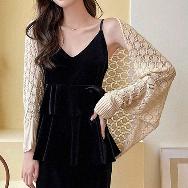 women's Shrug Knitted Pure Color Stylish Casual Soft Long Sleeve Sweater Cardigans V Neck Spring Summer Blue White Black s7hy#-image-756090390