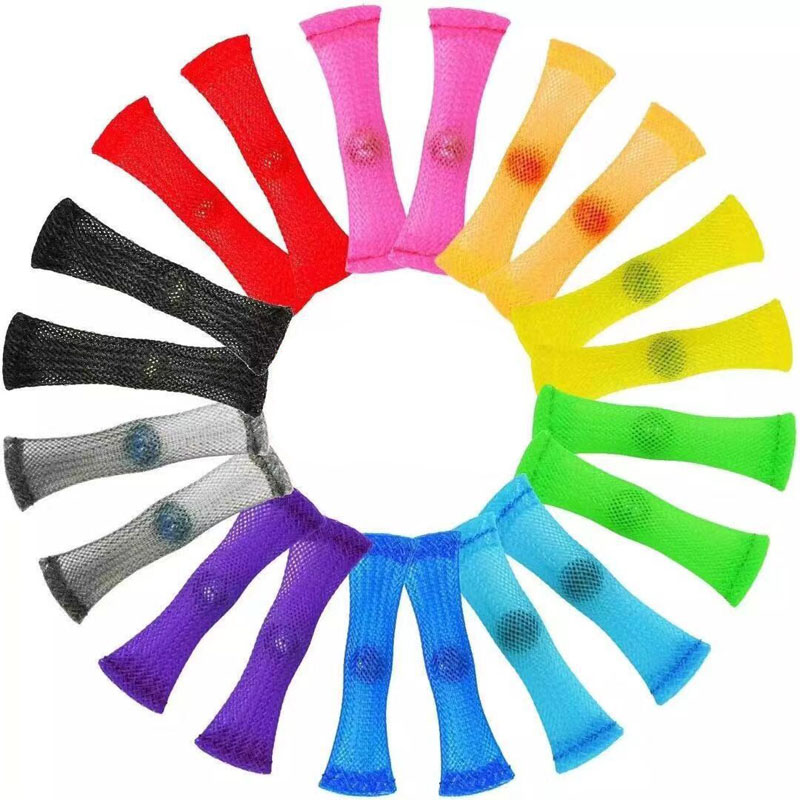Mesh Tube Marble Fidget Toy Finger Hand Sensory Toys Stress Relief Marbles Meshs ADHD ADD OCD Decompression Toys Anxiety Reliever-image-688997487