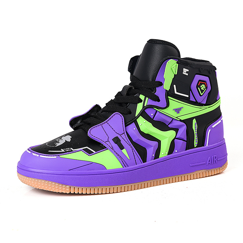 

Japanese anime low-cut couple basketball shoes fashion personality plus cotton casual sneakers, Purple